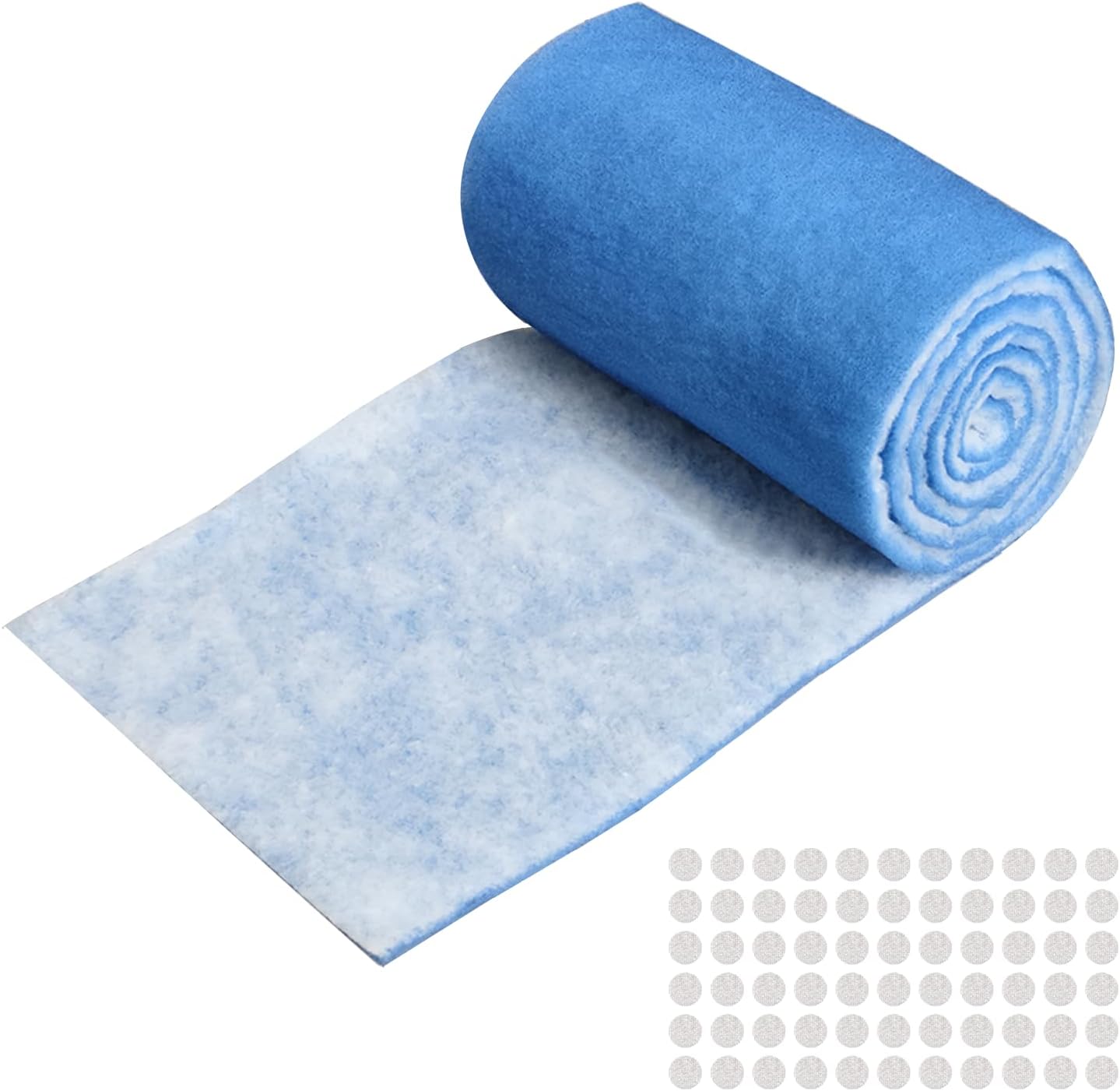 Air Vent Filters Roll, 12" x 120" Cut to Size Air Filters with 66PCS Velcros(50+ Filters), MERV 8 Triple Filtration Vent Filter Material for Home Floor, Ceiling, HVAC, AC, Grilles (12x120 inch)