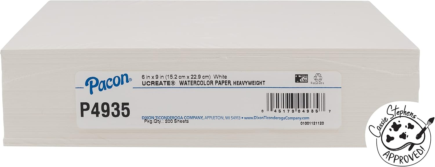 UCreate Watercolor Paper, White, 90 lb., 6" x 9", 200 Sheets