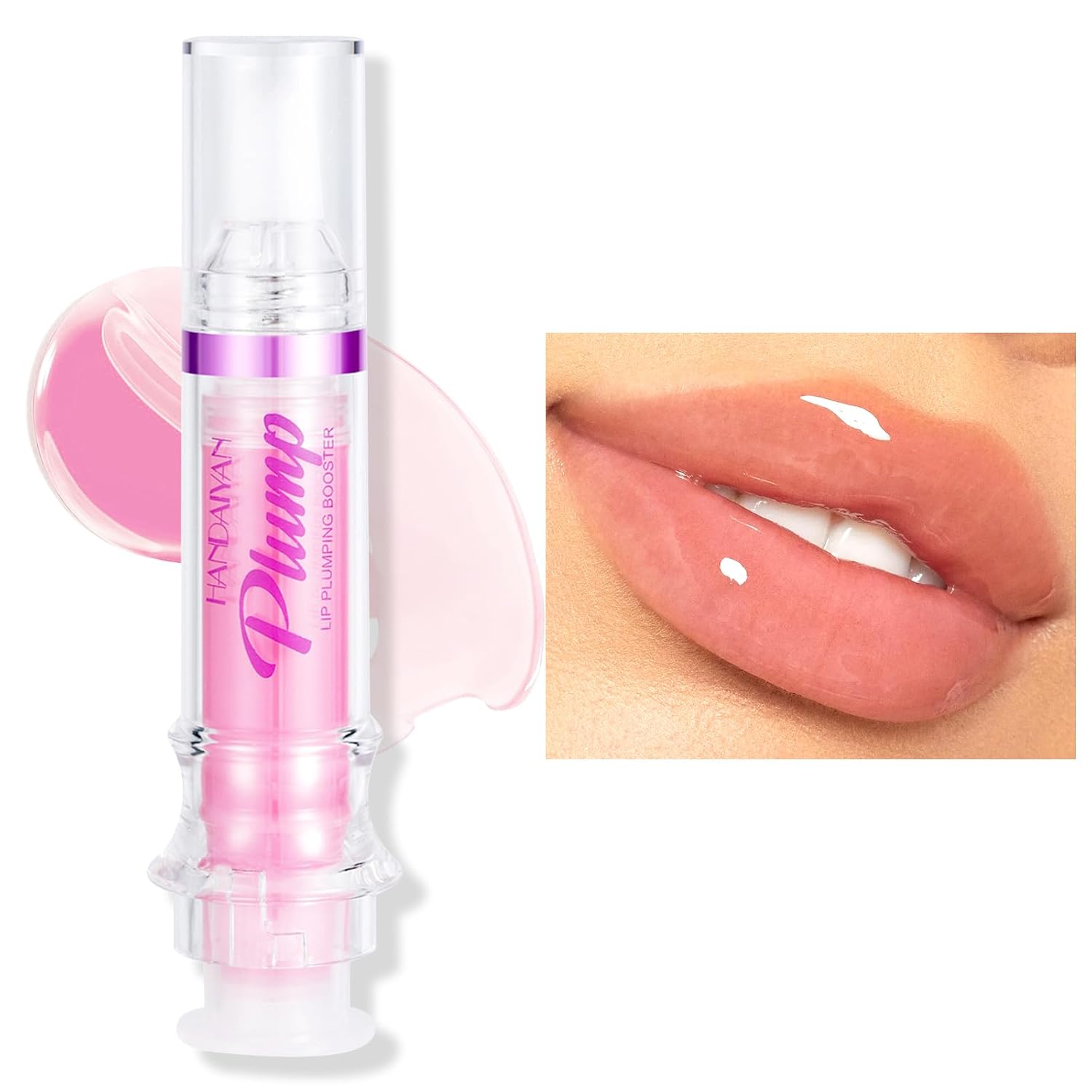 Erinde Lip Plumper Gloss, Natural Spicy Lip Plumping Booster, Ultra-Hydrating & Nourishing Plump Lip Plumper, Glossy Finish Fuller Lip Plumping Oil for Women Girls, 01#