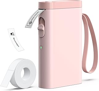 P21 Label Maker Machine with Tape, Bluetooth Label Printer Thermal Mini Label Makers with Built-in Cutter and Multiple Templates, Portable Printers for School, Office, Home Use (Pink)