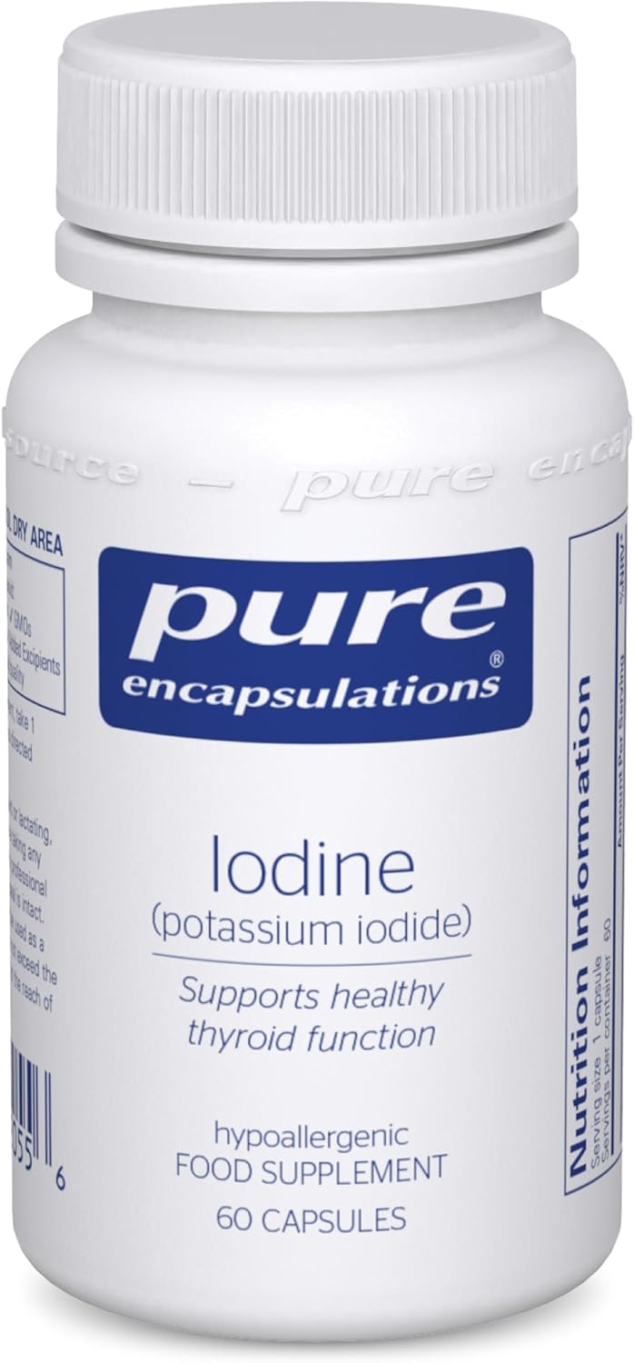 Pure Encapsulations Iodine (Potassium Iodide) 225 UG - Hypoallergenic Supplement Supports Metabolism, Healthy Skin and Thyroid Function - 60 Vegetarian Capsules