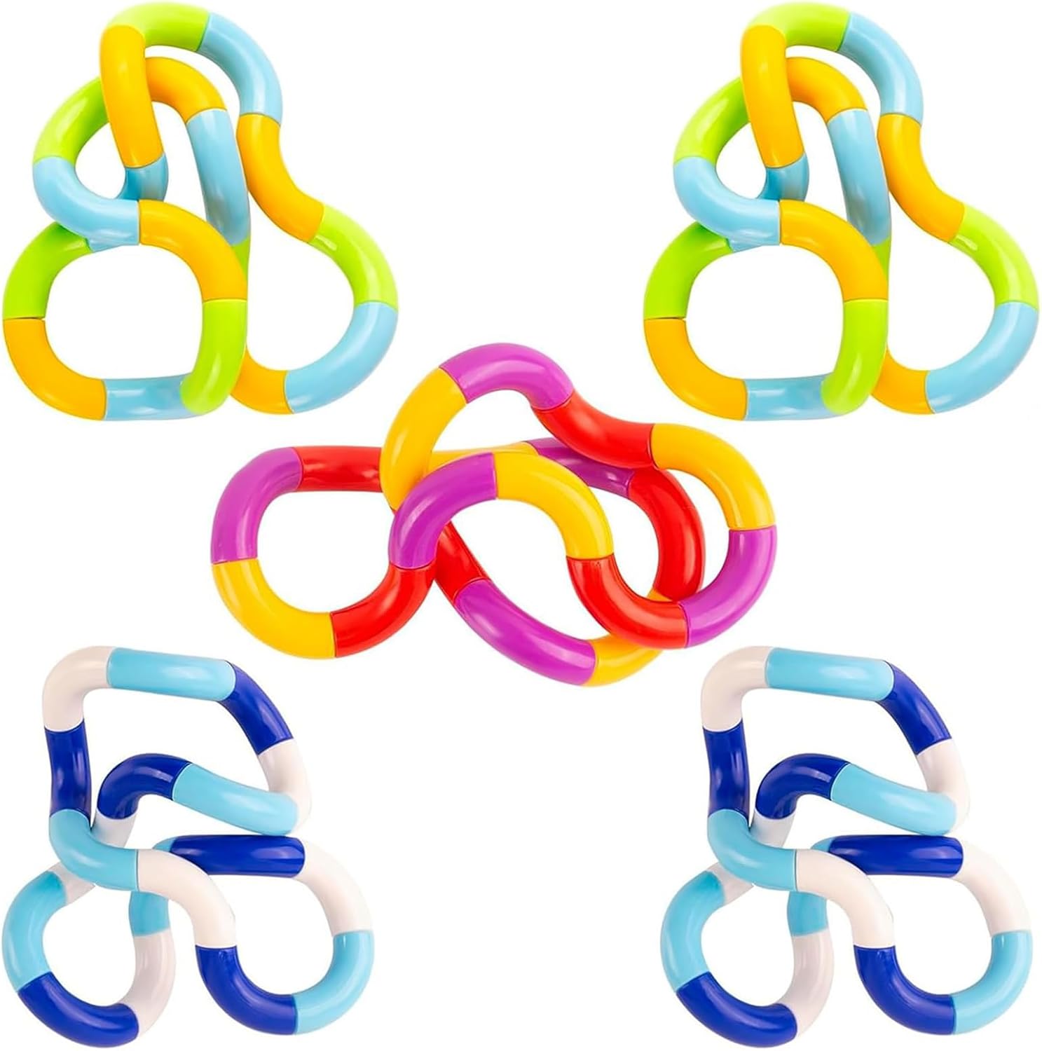 Fidget Toys, 5PCS Tangle Fidget Toy for Adhd, Stress Relief Sensory Fidget Toy, Silent Twisty Fidget Toys for Kids and Adults