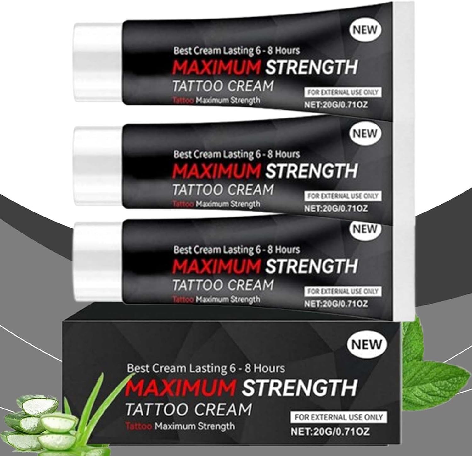 Tattoo Numibing Cream Gel, Up to 6 Hours Extra Strength for Tattoos, Soothing Gel Joint Nourishing Care Stick - Fade Marks Non-Greasy, Keep Tattoos Bright for Dry Body Skin (3)