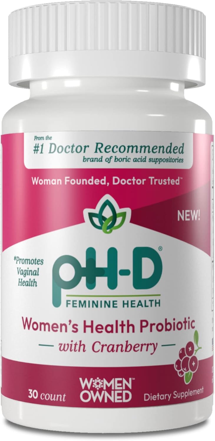 pH-D Feminine Health Support - Women's Health Probiotic with Prebiotic Blend, Cranberry Fruit Extract - Oral Supplement - 30 Count