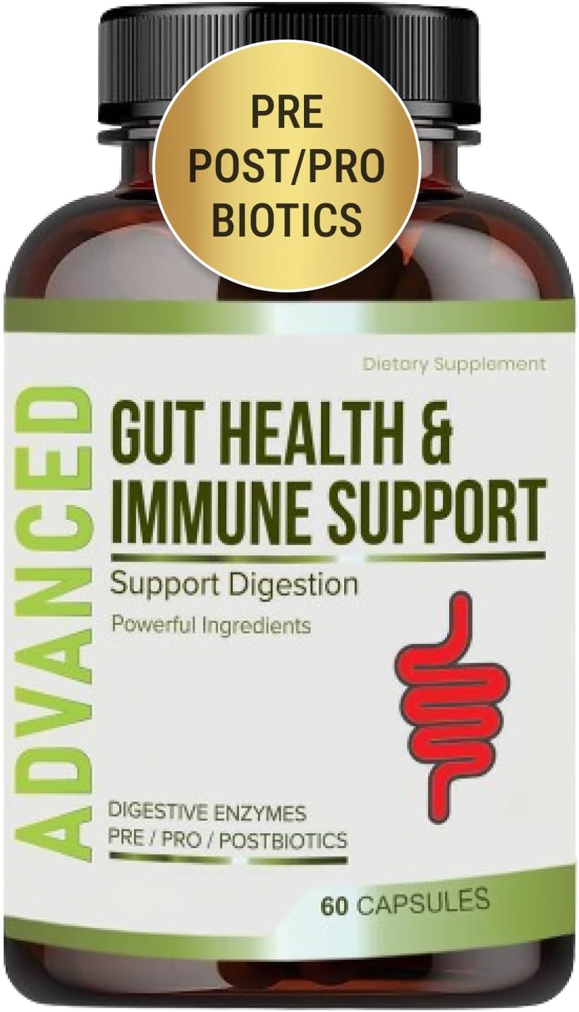 Complete Gut Health for Women and Men with Probiotic, Prebiotic, Postbiotic & Digestive Enzymes to Support Healthy Gut Lining, Digestion Health, Occasional Gas, and Discomfort.