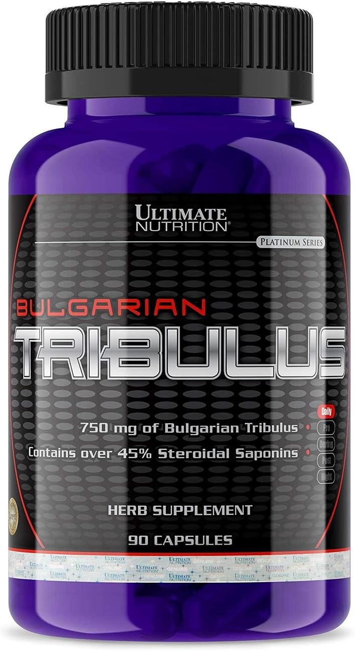 Ultimate Nutrition Bulgarian Tribulus Terrestris for Men, Herbal Multivitamin, Ultra Potent Steroidal Saponins, Optimum Nutrition, Strength, and Stamina Enhancer, 750mg, 90 Capsules