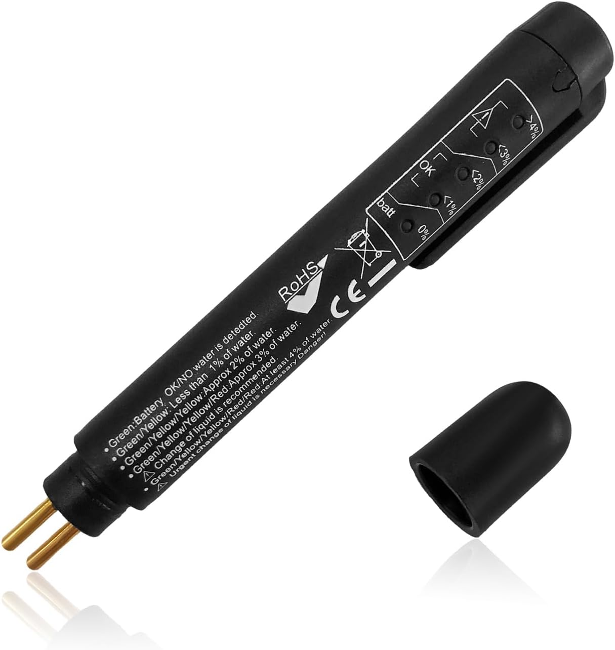 Brake Fluid Liquid Tester Pen, DOT 3 DOT 4 DOT 5.1 Brake Diagnostic Testing Pen Tool, Brake Fluid Liquid Oil Analyzer with 5 LED Indicators, Universal Car Accessories