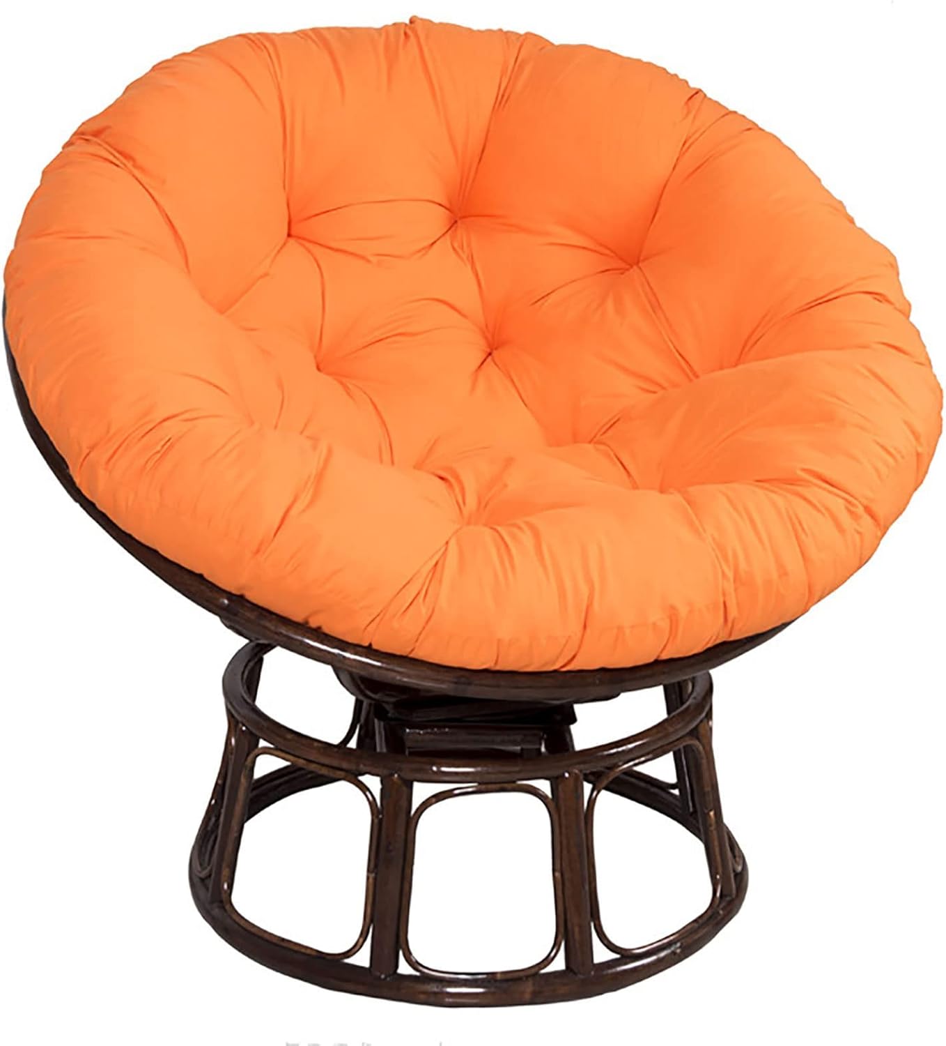 QUTBAG Overstuffed Rattan Papasan Chair Cushion,Swing Chair Cushion Replacement,Papasan Polyester Cushion Pillow for Outdoor Indoor Home (Color : Orange, Size : 50CM)