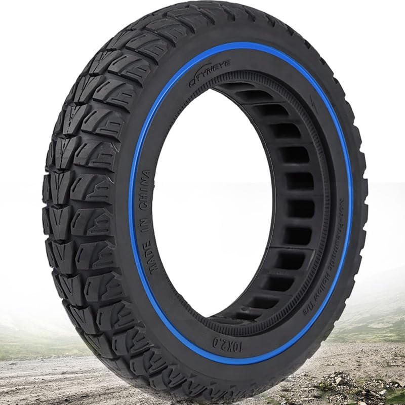 10 Inches Solid Tire, 10X2/54-152 Electric Scooter Wheels, 10x2.125 Tubeless Front or Rear Replacement Tyre, 10 Inch Solid Rubber Tires for Gotrax G4 Electric Scooter Blue 1 Pcs