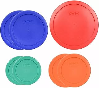 Pyrex Food Storage Plastic Replacement Lid Set (Red, Cobalt Blue, Orange, Green)