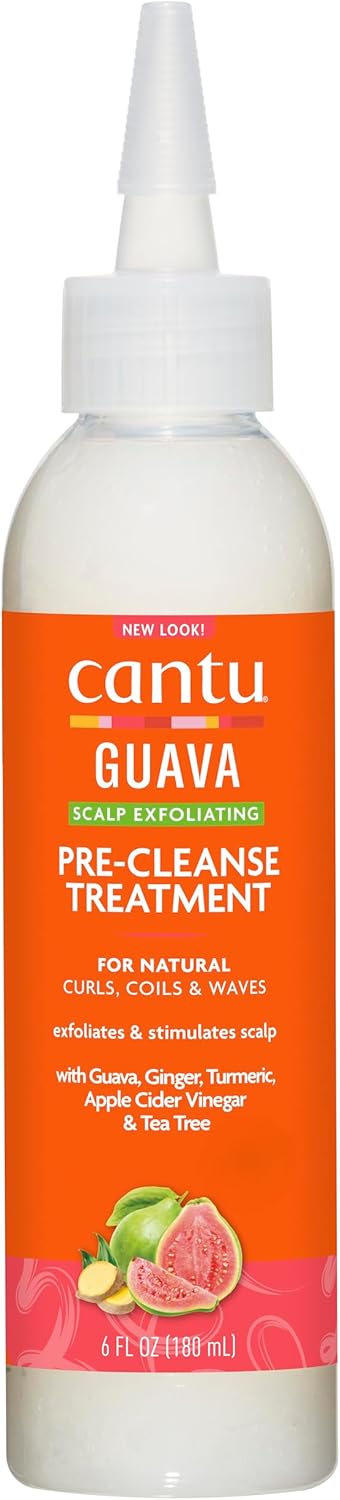CANTU - Guava & Ginger Pre-Cleanse Treatment - Unisex - 180 ml - Detox scalp and buildup - Soothes irritation - Lightweight formula - Preps hair for shampoo - No sulfates or parabens - Natural care