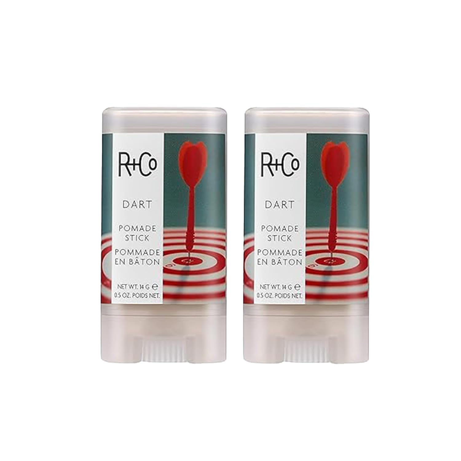 R+Co Dart Pomade Stick | Tame Flyaways, Sculpt and Polish | Long Lasting Texture and Shapes | Vegan + No Parabens | 0.5 Ounce (Pack of 2)