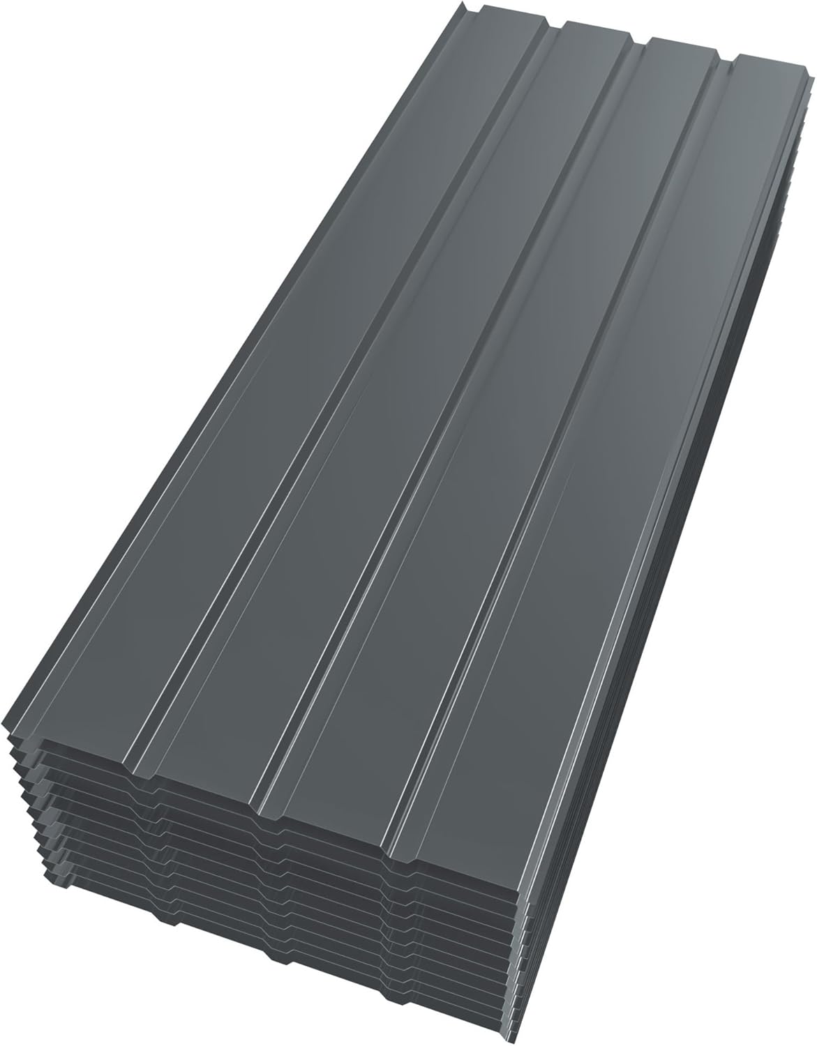 Mondeer 12PCS Roofing Sheets, Metal Corrugated Roofing Sheets 6m², 115 x 45 cm, Galvanised Steel Trapezoidal Grooved Roof for Garage Carport Shed Greenhouse Kennels Panels, Grey