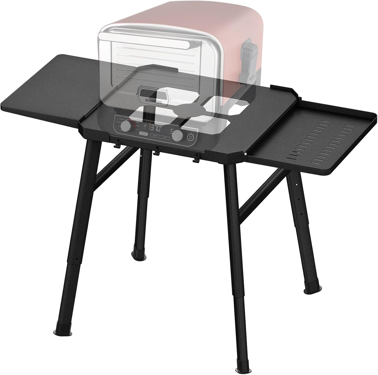 Ninja Woodfire Outdoor Grill Pizza Oven Table with BBQ Grill Stand and Hanging Hooks