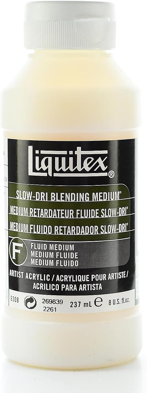 Liquitex 6308 Professional Slow-Dri Blending Fluid Medium, 237 ml, Mother-Of-Pearl
