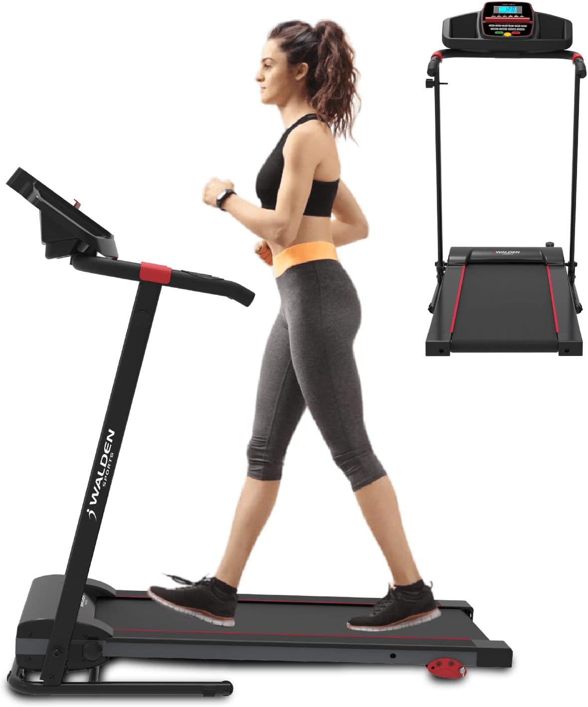 Electric Treadmill Folding Treadmill 10 km/h 1-2.5PS 6/12 Preset Programmes LCD Screen 1-10 (F3680)