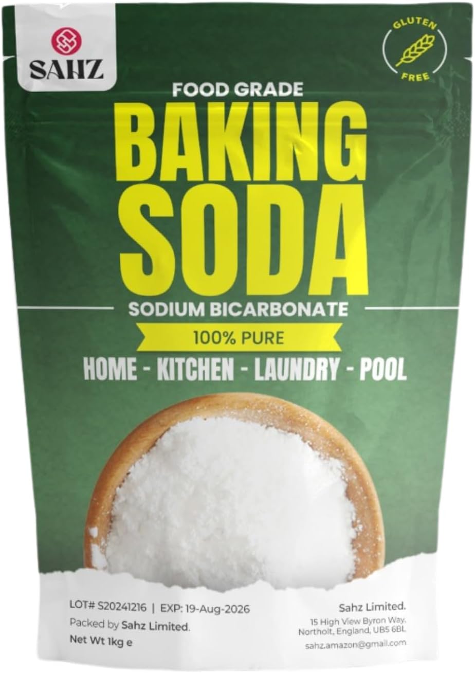 SAHZ Premium Baking Soda 1KG | Food Grade Bicarbonate of Soda for Baking, Cooking & More | Perfect for Recipes, Tenderizing Meat & Enhancing Dough – Versatile Sodium Bicarbonate for All Uses!