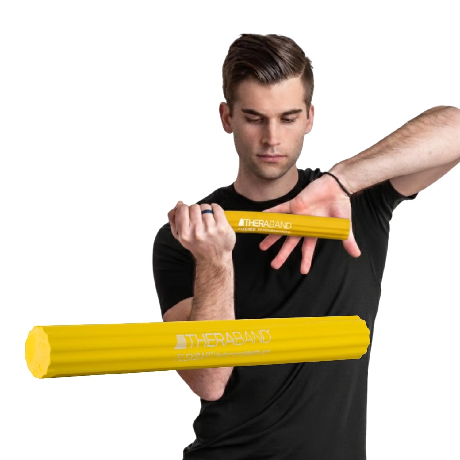 THERABAND FlexBar Resistance Bar, Extra Light, Wrist & Forearm, Yellow