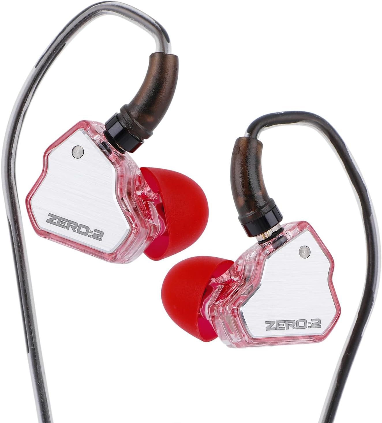 7Hz x Crinacle Zero:2 in Ear Monitor, Updated 10mm Dynamic Driver IEM Earphones, HiFi Wired Earbuds, with OFC IEM Cable for Gaming & Music Audiophiles (No Mic 3.5mm, Pink)