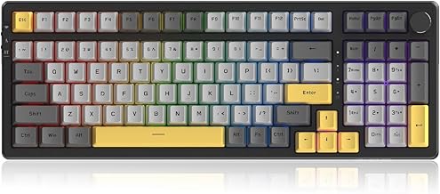 NACODEX AK992 99 Key Hot Swappable RGB Gasket Mount Keyboard | 4000mAh Bluetooth /2.4G /Wired PC Gaming Custom Keyboard with Volume Knob | OEM PBT Keycaps(Starry Night)