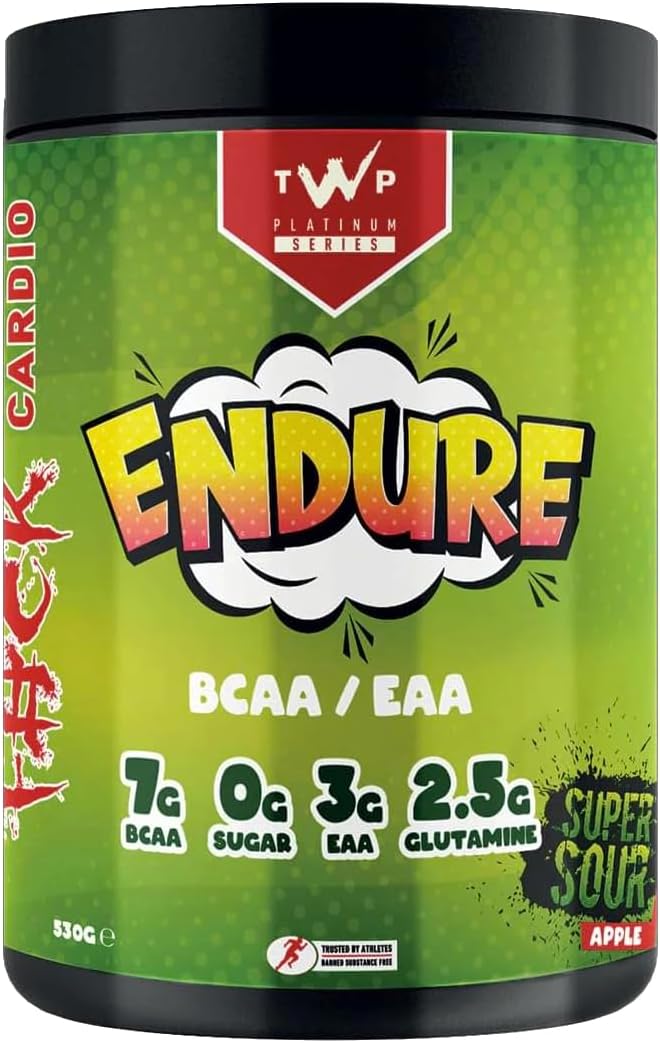 TWP Nutrition Platinum Series Endure, EAAs & BCAAs Electrolyte Blend Pre, Intra and Post Workout, Zero Sugar, 510g and 30 Servings, 18 Great Flavours (Super Sour Apple)