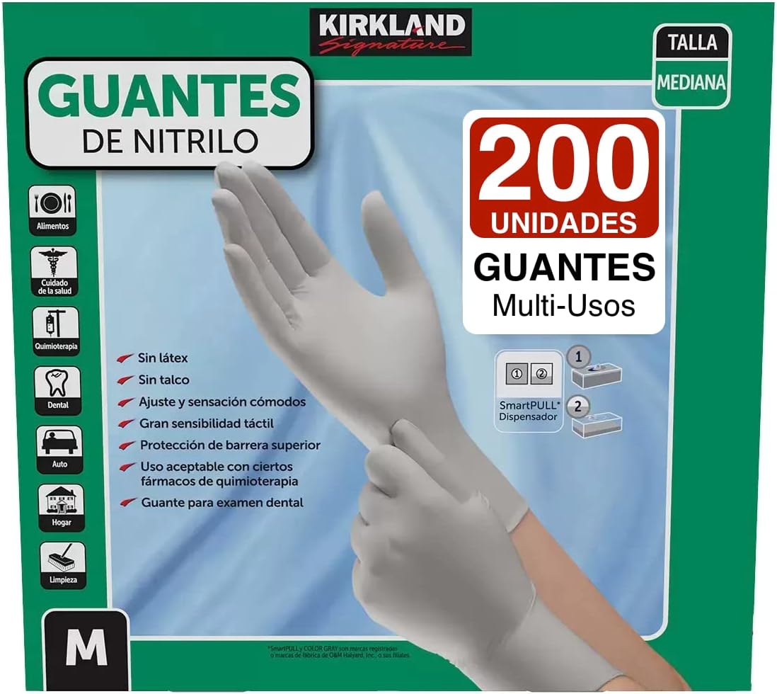 Kirkland Signature Nitrile Gloves, Box of 200, Medium for Health Care, Food Service, Home other uses....