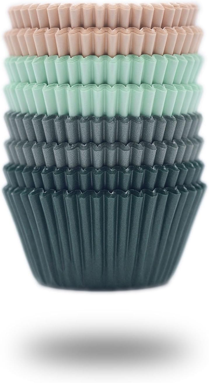 Cupcake Liners 200 Pcs Paper Muffin Cups Standard Cupcake Wrappers, Cup Cake Paper Cup, Food Grade Paper Cupcake Liners, Greaseproof Parchment Muffin Liners Calyx Series