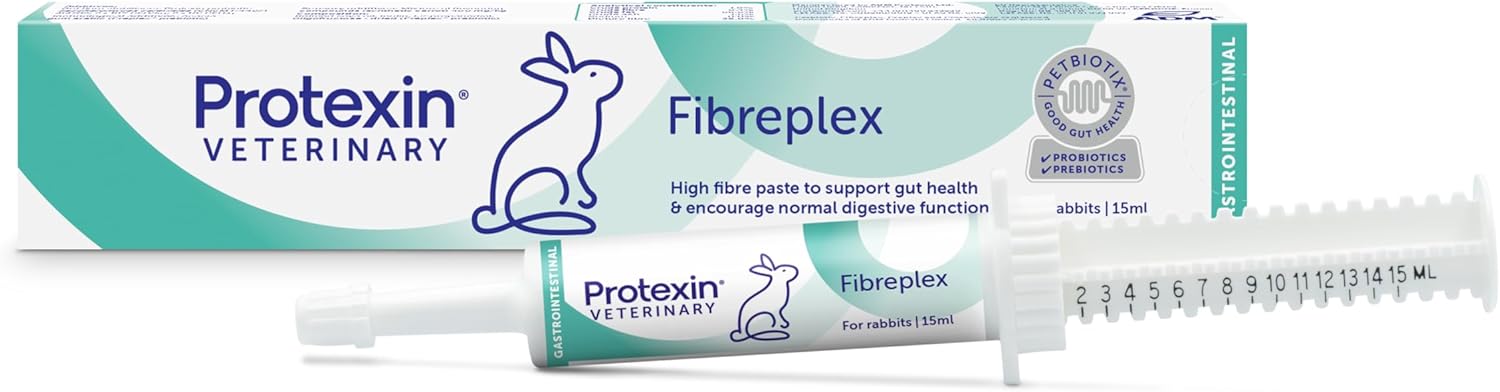 Protexin Veterinary Fibreplex for Rabbits, Syringe – A Probiotic and Prebiotic Paste to Encourage Normal Digestive Function. Carrot Flavour Orange
