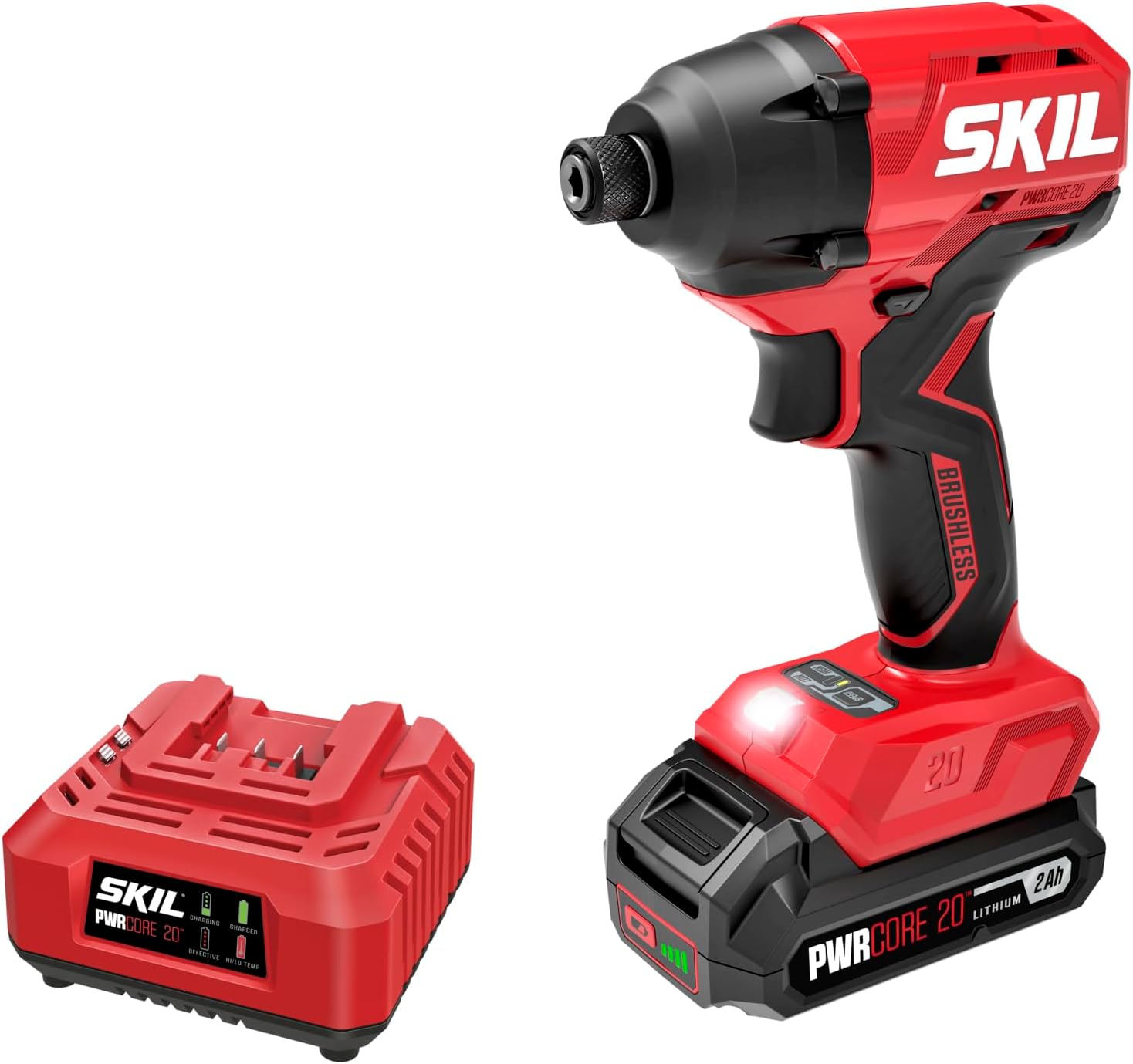 SKIL 20V Brushless 1/4 In. Hex Impact Driver Kit Including 2.0Ah Battery and Charger-ID6720B-10