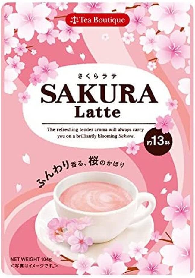 Tea Boutique Japanese Sakura Latte Cherry Blossom Instant Milk Tea (for 13 Cups) 104g