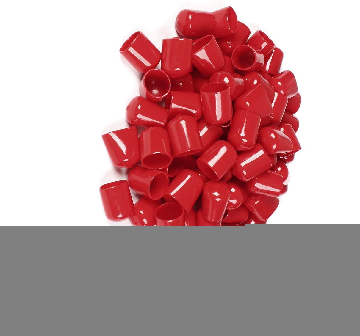 80 Pcs Hydraulics, Pneumatics & Plumbing 30mm Height 20mm Inner Dia Round Tip Red PVC Insulated Pipes End Caps
