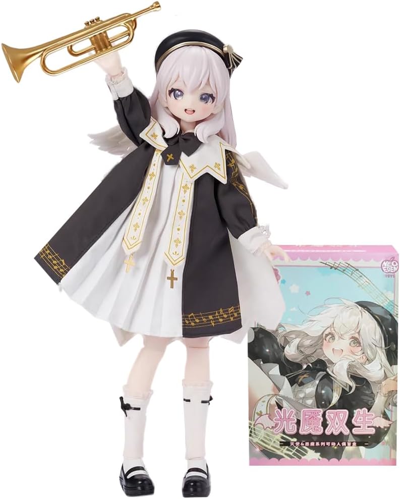 Light Nightmare Twins Series Mini 1/6 BJD Dolls 22CM Cute Action Figures Collectibles Blind Box Mystery Box Birthday Gift (Single Box)
