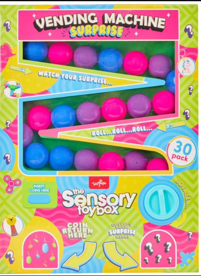 FAHAAM New||The Sensory Toy Box Vending Machine Surprise||30 Pack Colorful Balls with Hidden Toys, Kids Educational Play Set|| Birthday/Xmas Gifts for Girls/Boys