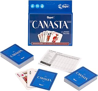 Regal Games Canasta Cards Set for Adults - Rummy Style 2-6 Player Card Games - Fun & Travel Playing Cards for Game Night (2 Decks, 54 Cards Each)