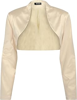 BOLEROSE Formal Long Sleeve Satin Bolero Shrug