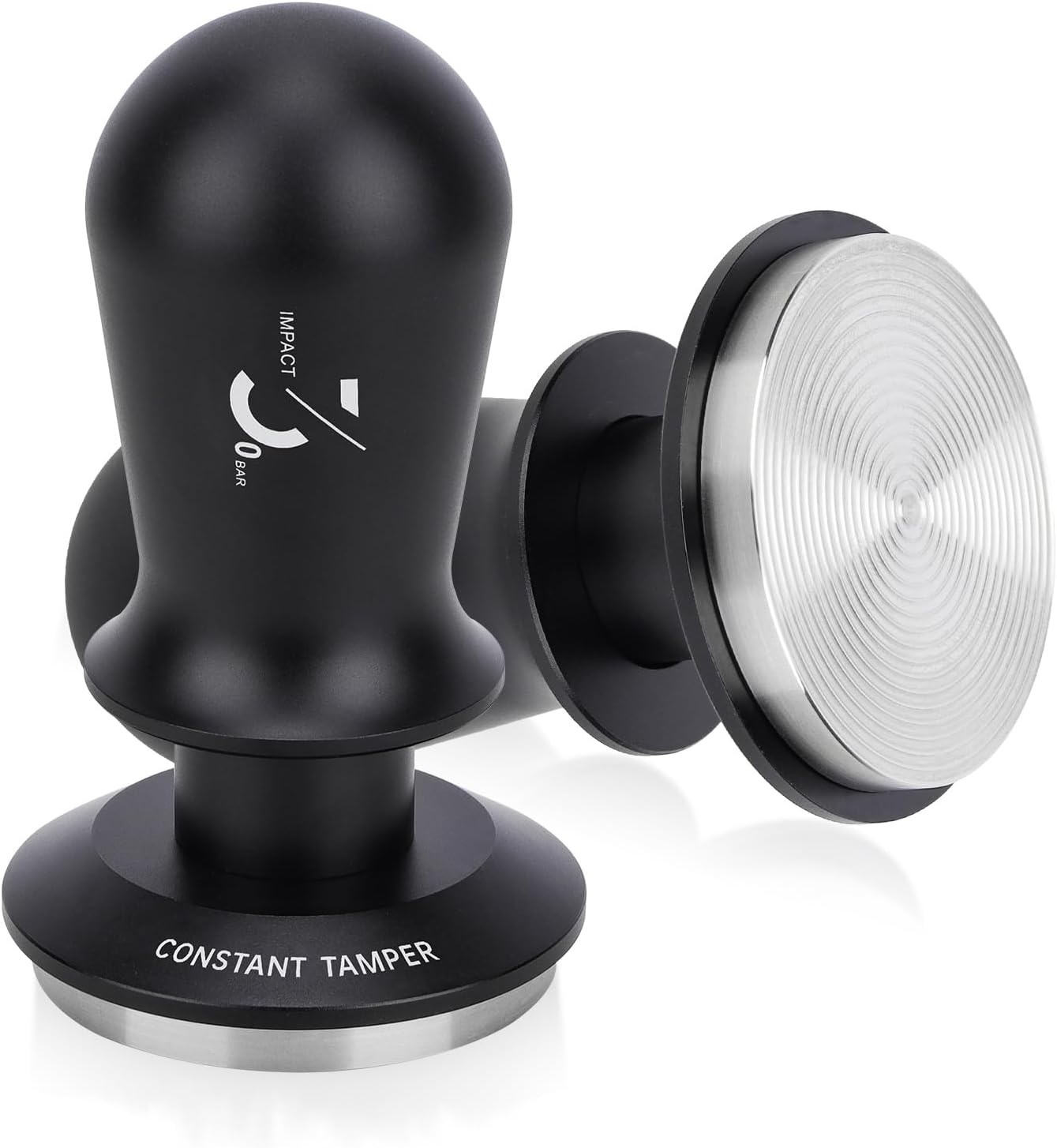 54mm Coffee Tamper, 30lb Spring Loaded Espresso Tamper for 53mm/53.3mm/54mm Portafilter, 304 Stainless Steel Flat Base, Aluminum Handle with Sound Feedback