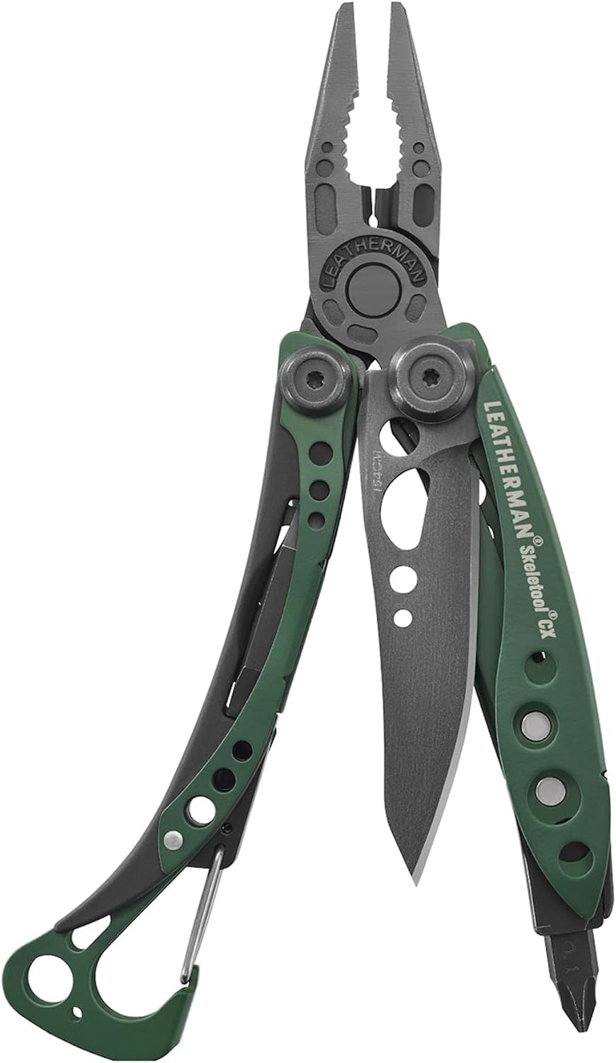 Leatherman Skeletool CX - 7-in-1 Camping & Survival Multi-Tool, Stainless Steel, Made in USA, Dark Green