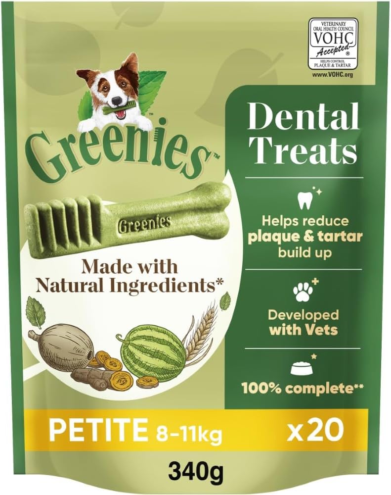 Greenies Original Adult Petite Dog Treats 20 x Dental Chews 340g (Pack of 6)