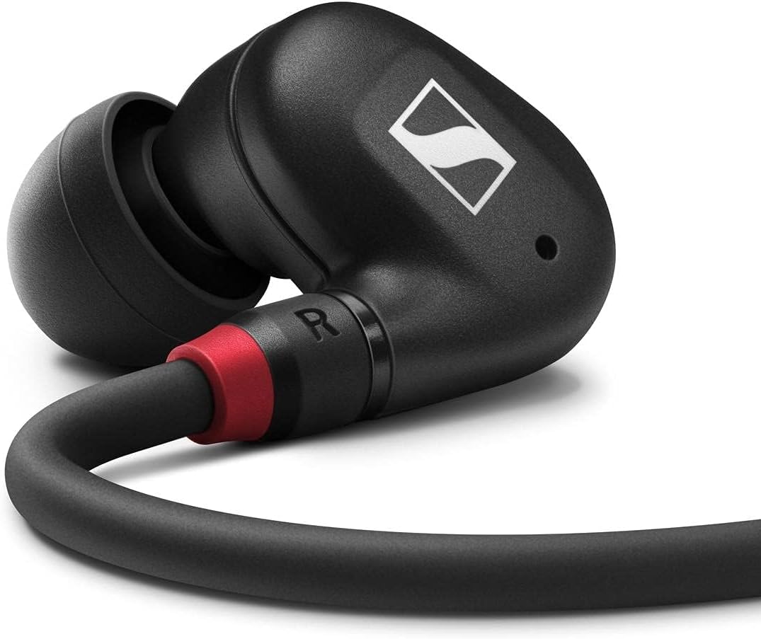 Sennheiser IE 100 PRO BLACK In-Ear Monitors | Dynamic 10mm Broadband Transducer for Powerful, Precise Monitoring | 1.3M Cable & S/M/L Silcone Adaptors Included | Black (508940)