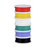 24 awg Wire Flexible Silicone Wire,24 Gauge Tinned Copper Wires Silicone Rubber Insulated (6 Different Colored 30ft / 9m Each)(OD: 1.6 mm) Stranded Wire Hook up Wires