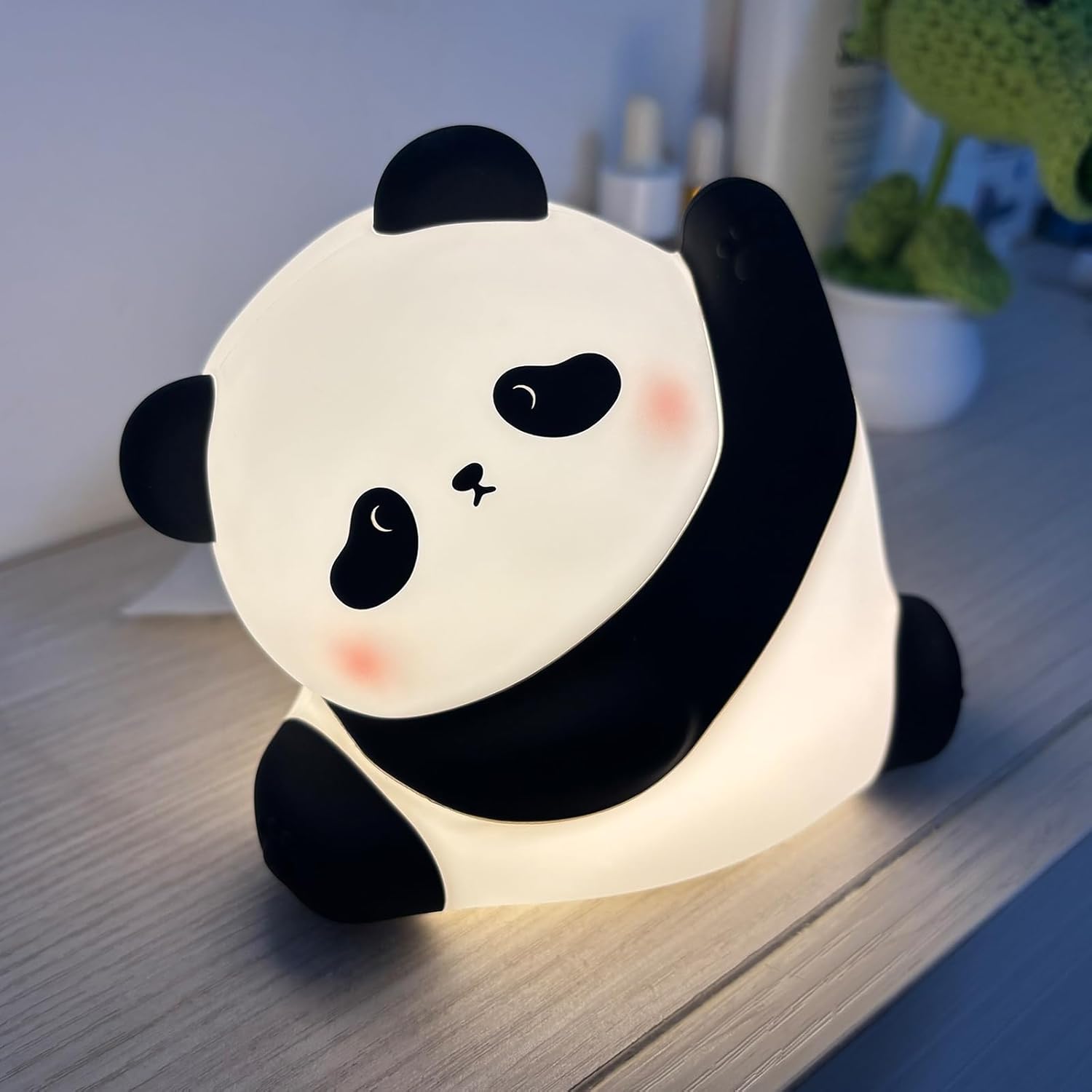 Cute Panda Silicone Night Light, 3-Level Dimmable Soft Light, Timed, Rechargeable, Bedside Touch Lamp, Creates a Cozy Ambiance, Ideal Decoration and Gift for Kids, Boy, Girl, and Friend