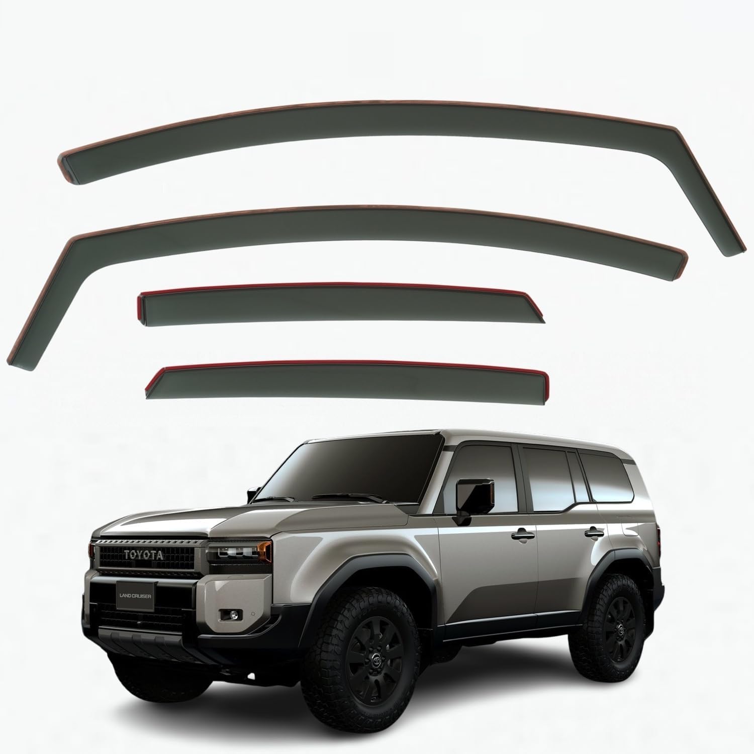 Set Of 4 Wind Deflectors For TOYOTA LAND CRUISER 2024 2025 2026 2027 Models. Land Cruiser 250 Rain Deflectors, Land Cruiser Prado Window Visors New.