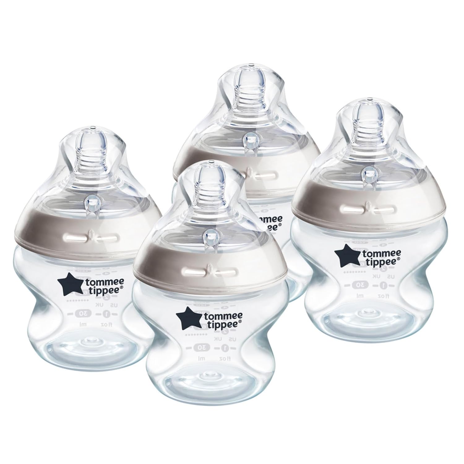 Tommee Tippee Natural Start Anti-Colic BPA Free Baby Bottles, 5oz, Newborn 0+ Months, Slow Flow Breast-Like Nipple, Designed for Seamless Transitions Between Bottle and Breast, Pack of 4