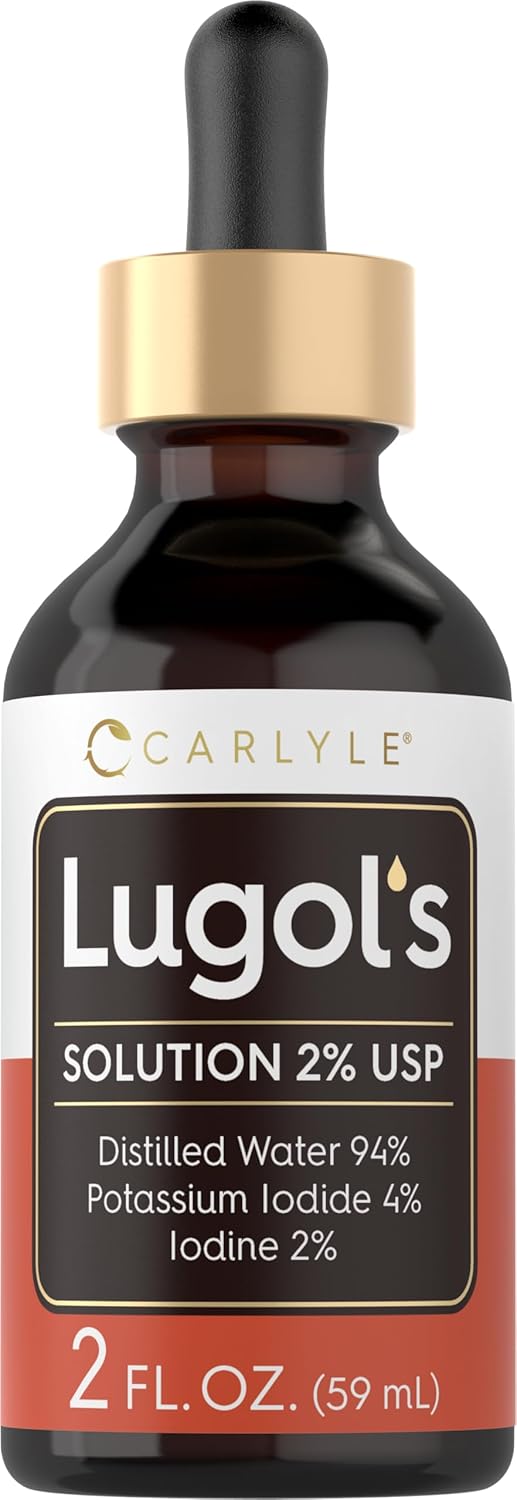 Carlyle Lugols Iodine 2 Percent 2 fl oz | Potassium Iodide and Iodine Solution 2% Liquid Drops