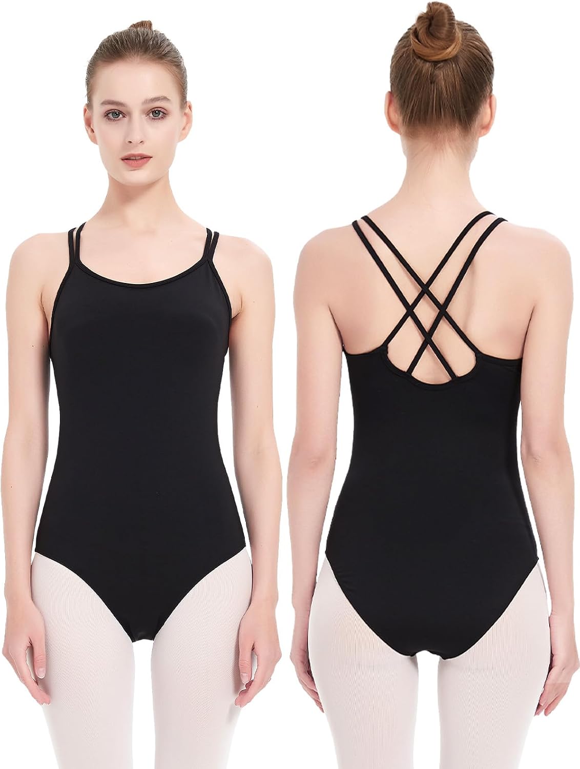 Women's Camisole Leotard for Dance Ballet Gymnastics Black High Stretch Bodysuit Leotards Dancewear