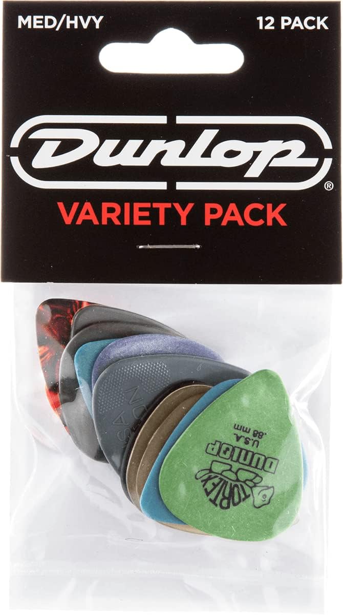 Jim Dunlop PVP102 Variety Medium/Heavy Guitar Pick Player Pack (Pack of 12)