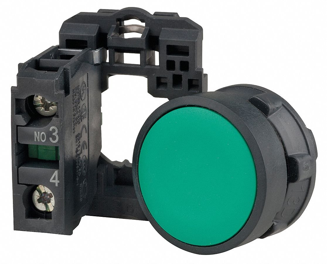 Schneider Electric Non-Illuminated Push Button, Type of Operator: Flush Button, Size: 22mm, Action: Momentary Push - XB5AA31