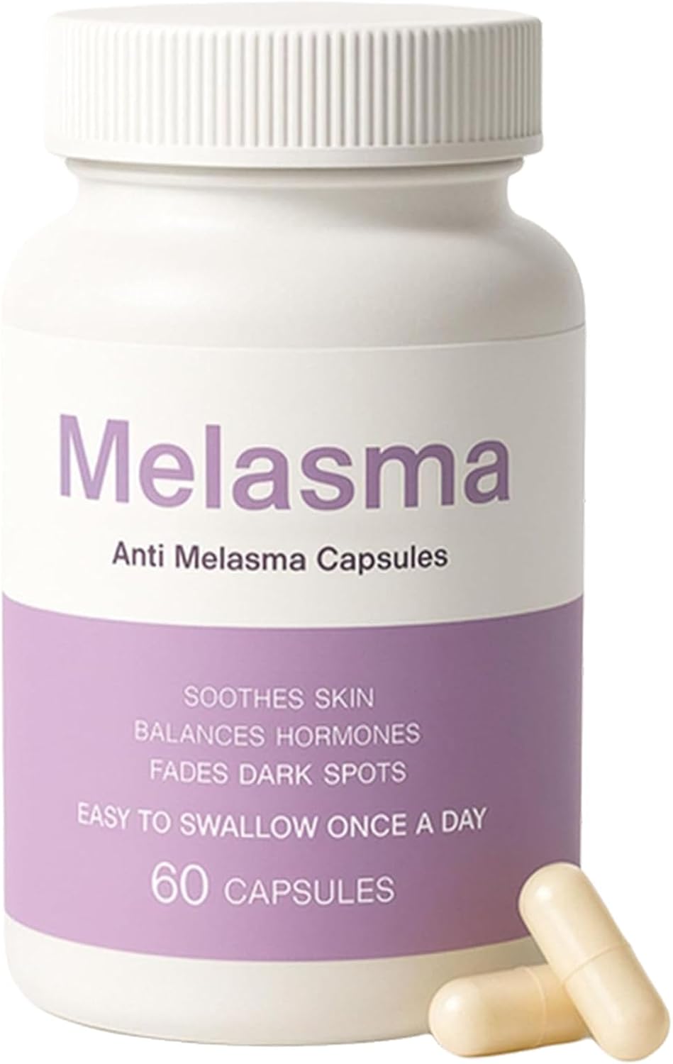 Melanina Anti-Melasma Capsule, Skin Brightening Supplement for Hyperpigmentation, Podocarpus Odoratus Extract, Vitamin C & Natural Extracts, Supports Even Skin Tone & Radiance 60 Capsules