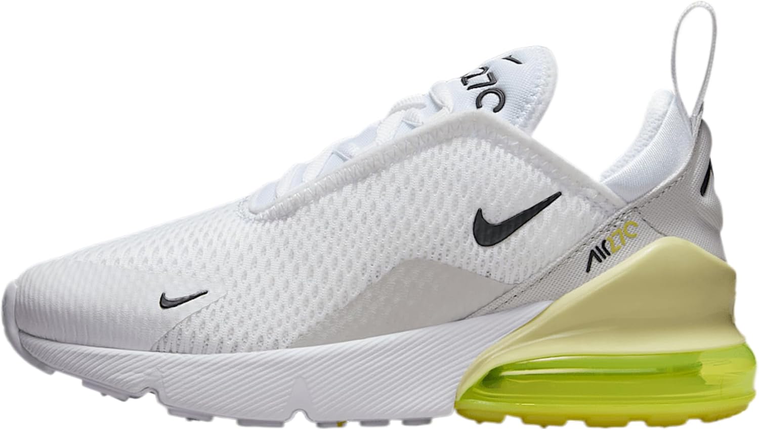 Nike Air Max 270 Little Kids' Shoes (AO2372-123, White/Limelight/Vast Grey/Anthracite)