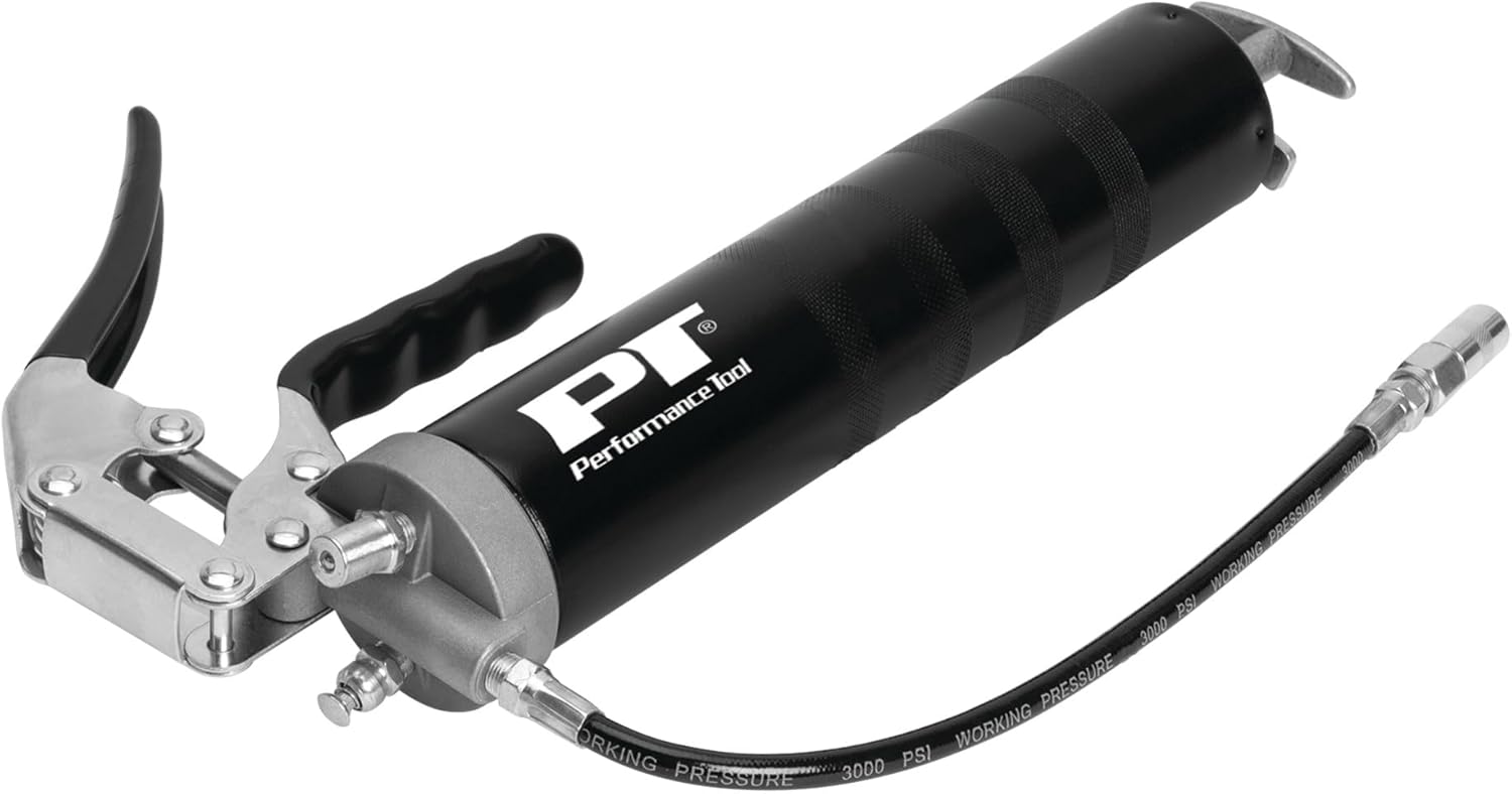 Performance Tool W54204 Professional 14oz Pistol Grip Grease Gun, Ergonomic and Efficient Lubrication Solution for Industrial and Automotive Applications.
